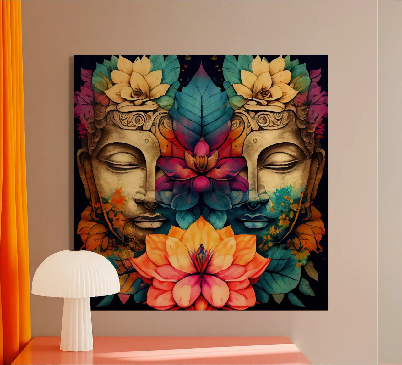 Buddha ad acquerello plexiglass da Chromatic Fusion Studio