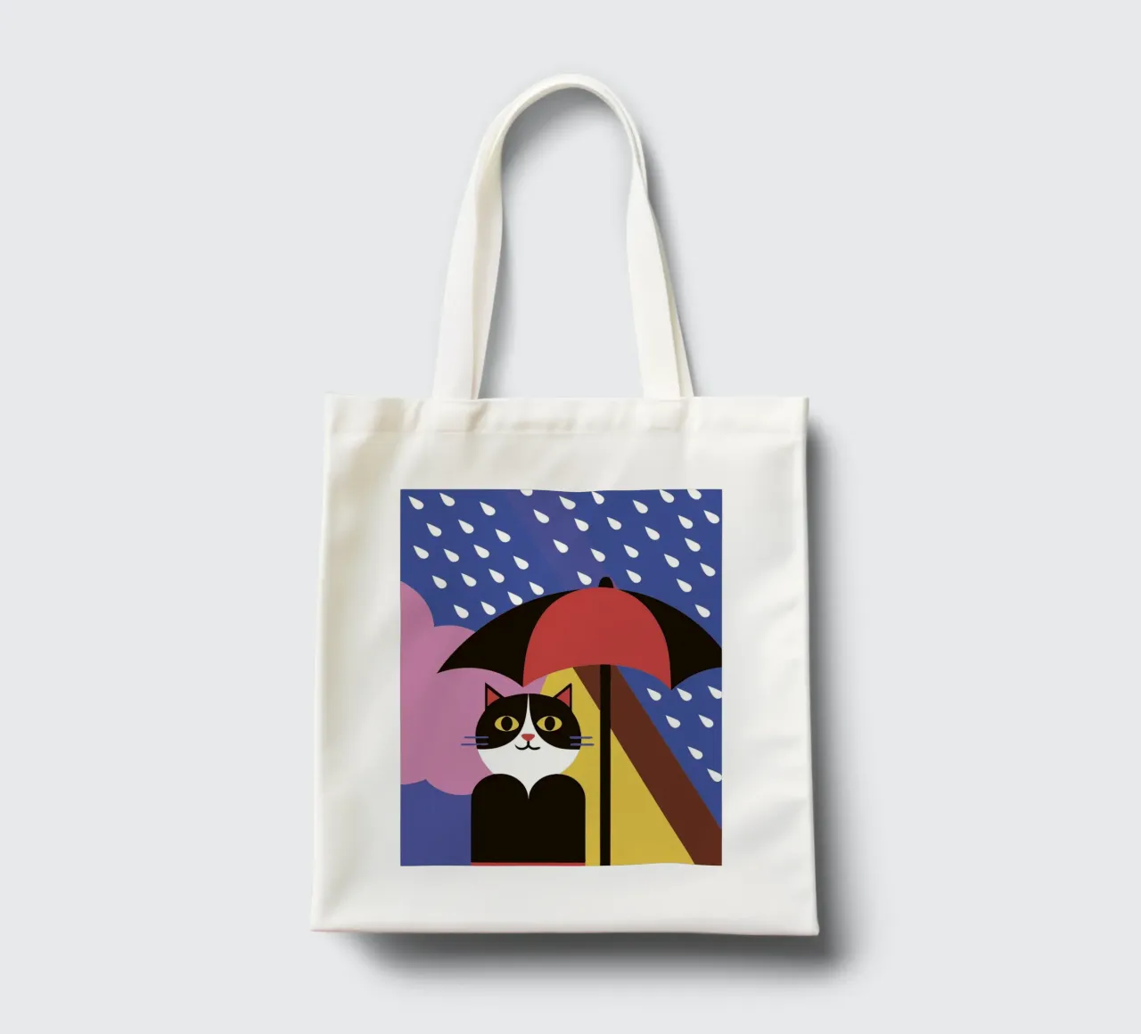Gatti che usano l'ombrello quando piove borsa in juta da LOOK DIFFERENT