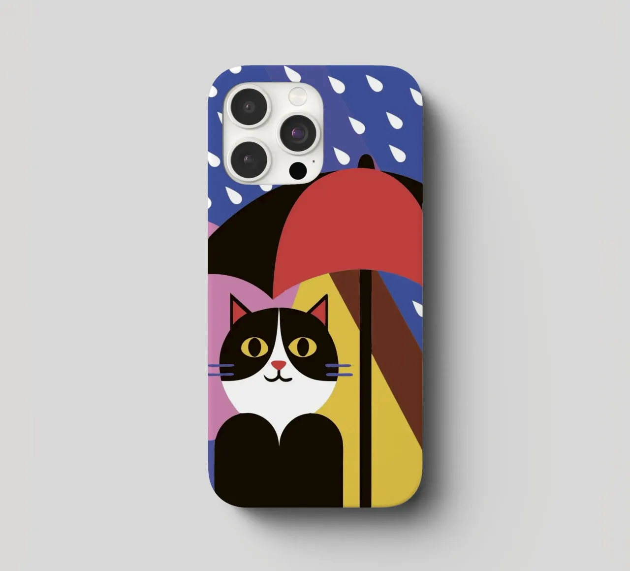 Cats Using Umbrellas When It Rains iphone case by LOOK DIFFERENT