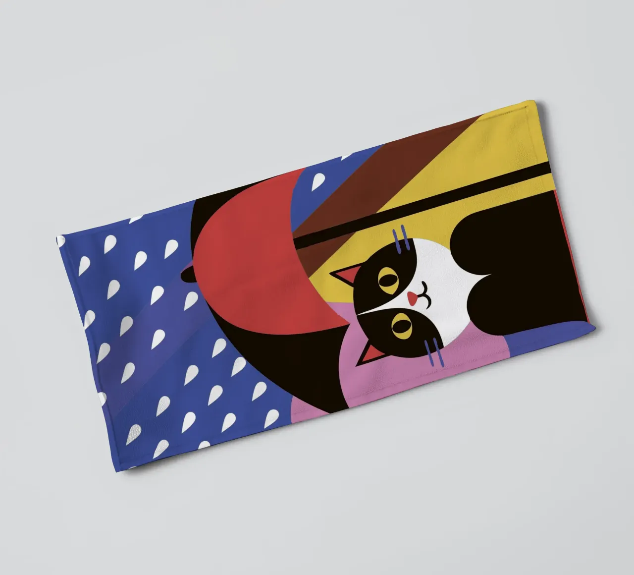 Cats Using Umbrellas When It Rains towel by LOOK DIFFERENT