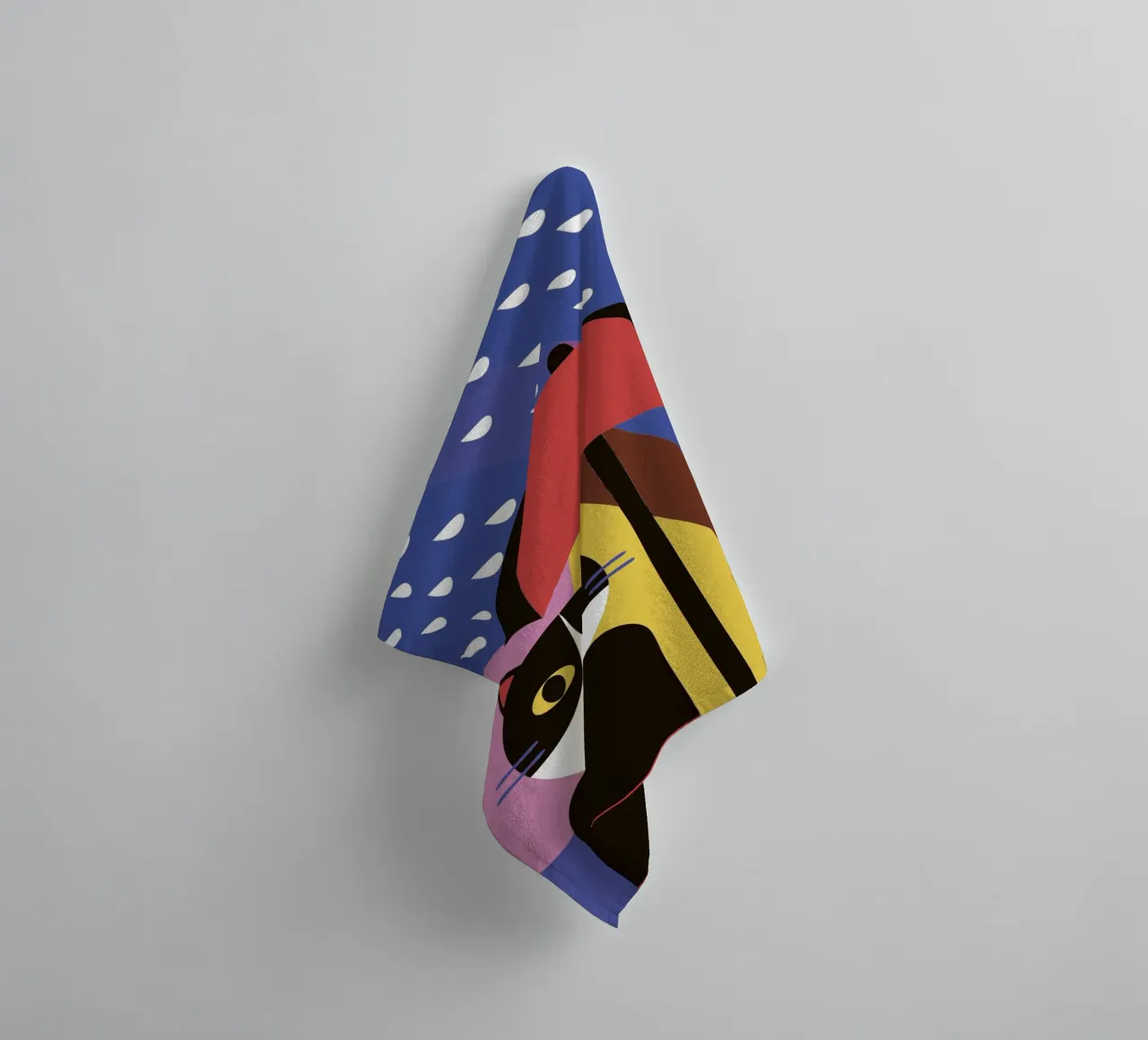 Cats Using Umbrellas When It Rains towel by LOOK DIFFERENT