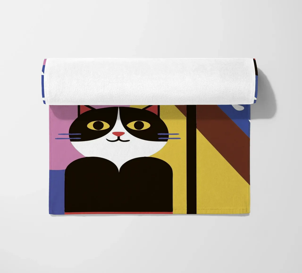 Cats Using Umbrellas When It Rains beach towel by LOOK DIFFERENT