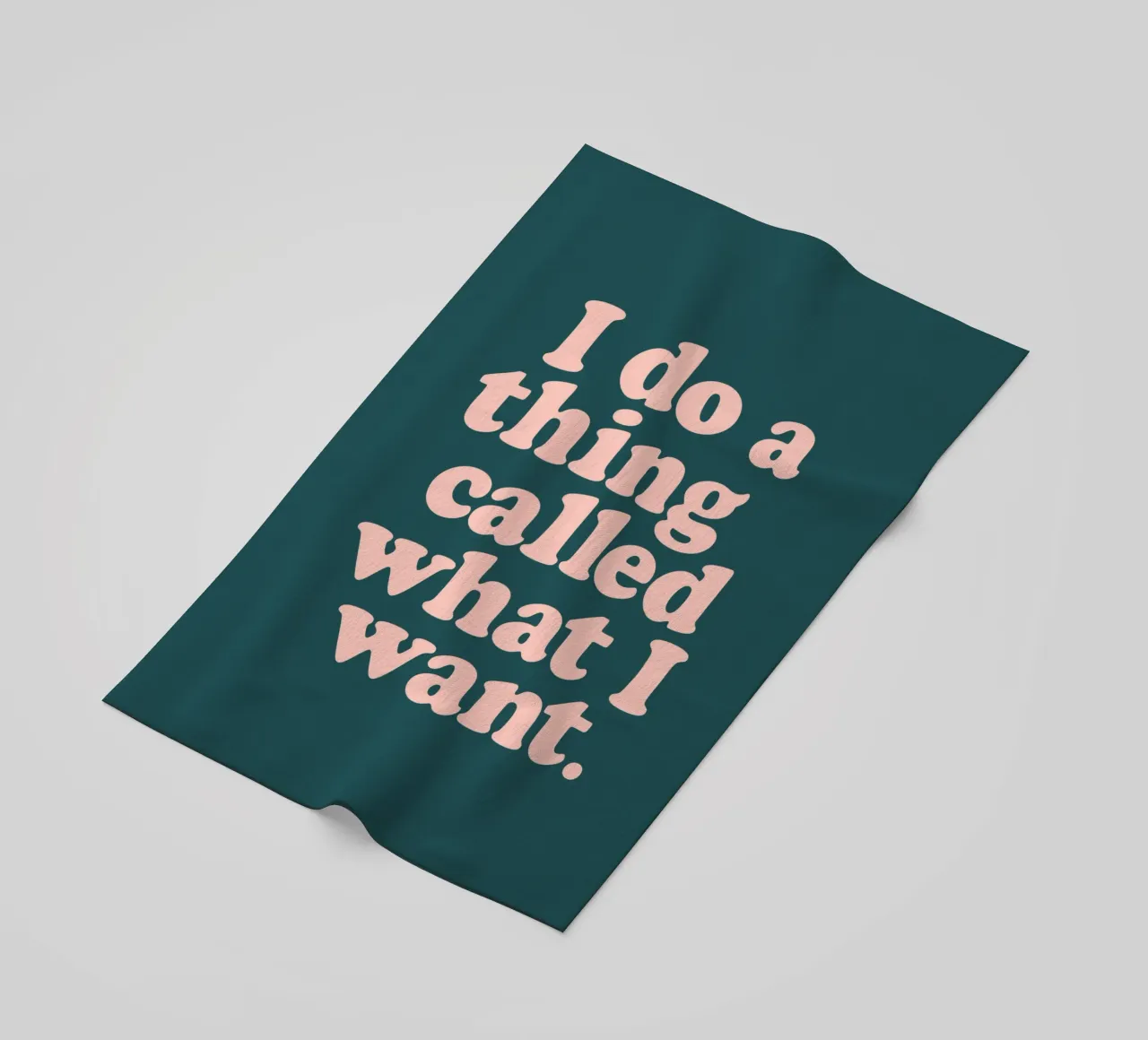 I Do a Thing Called What I Want Typography Print Green Peach beach towel by THE MOTIVATED TYPE