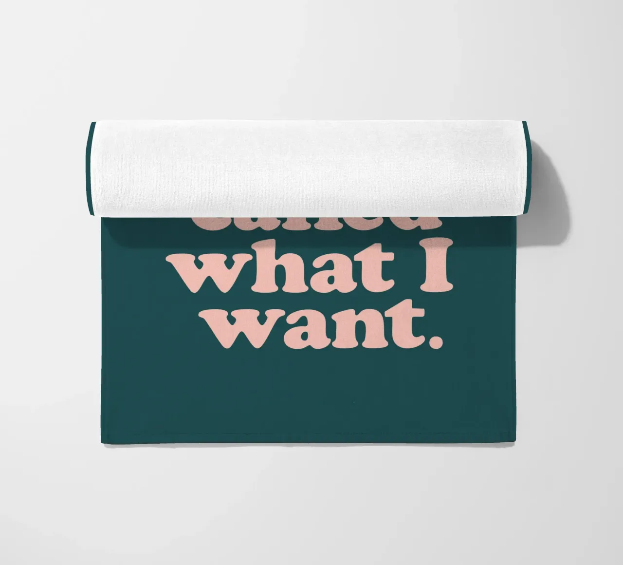 I Do a Thing Called What I Want Typography Print Green Peach beach towel by THE MOTIVATED TYPE