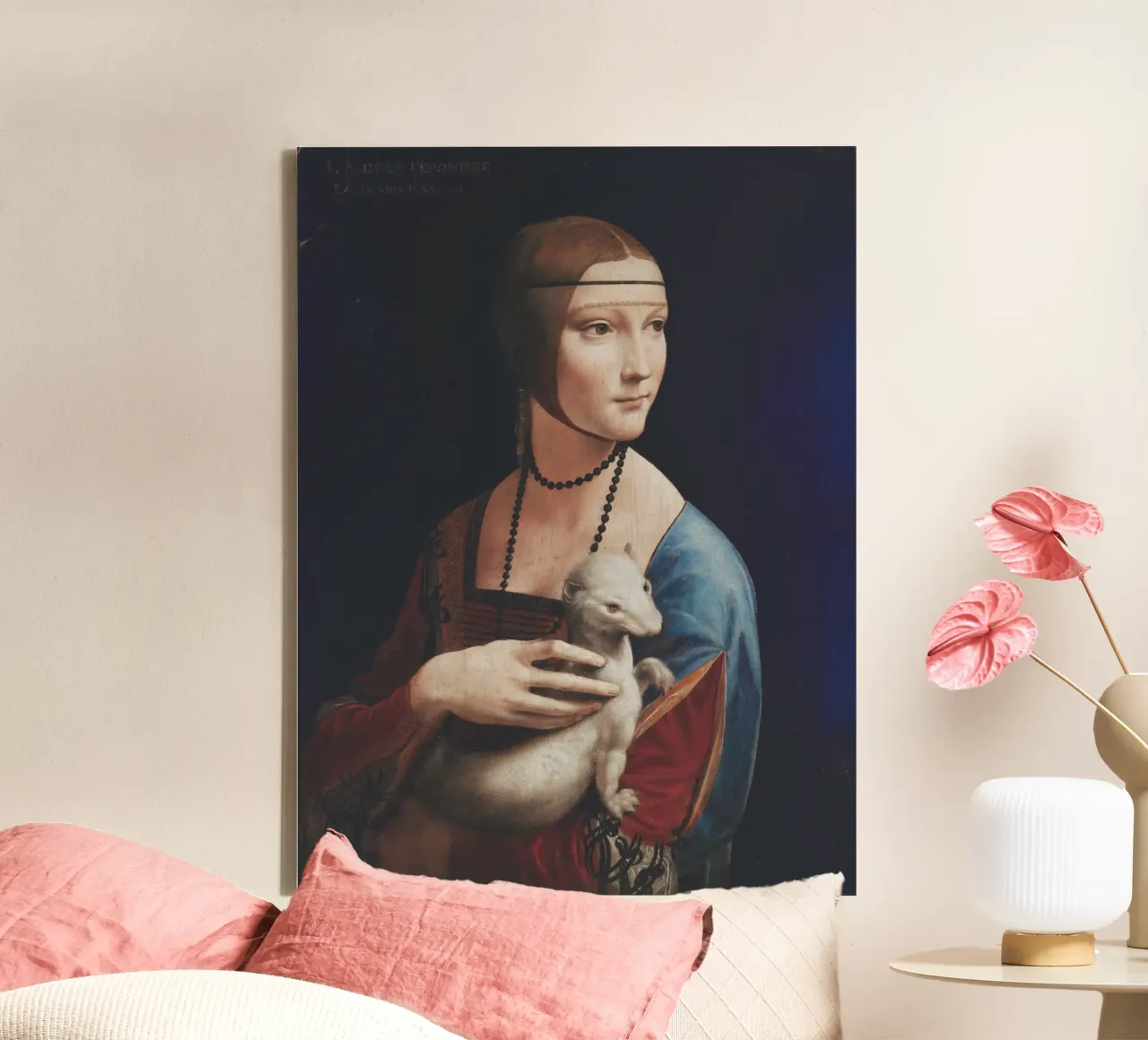 Lady with an Ermine” by Leonardo da Vinci canvas with Floater frame by Venus Art
