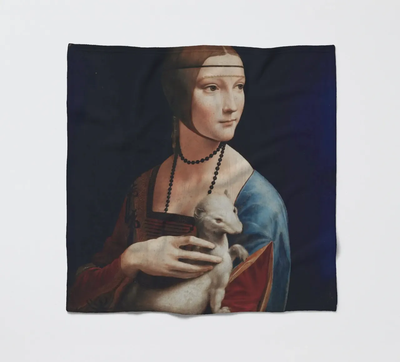 Dama con l'ermellino" di Leonardo da Vinci coperta in pile da Venus Art