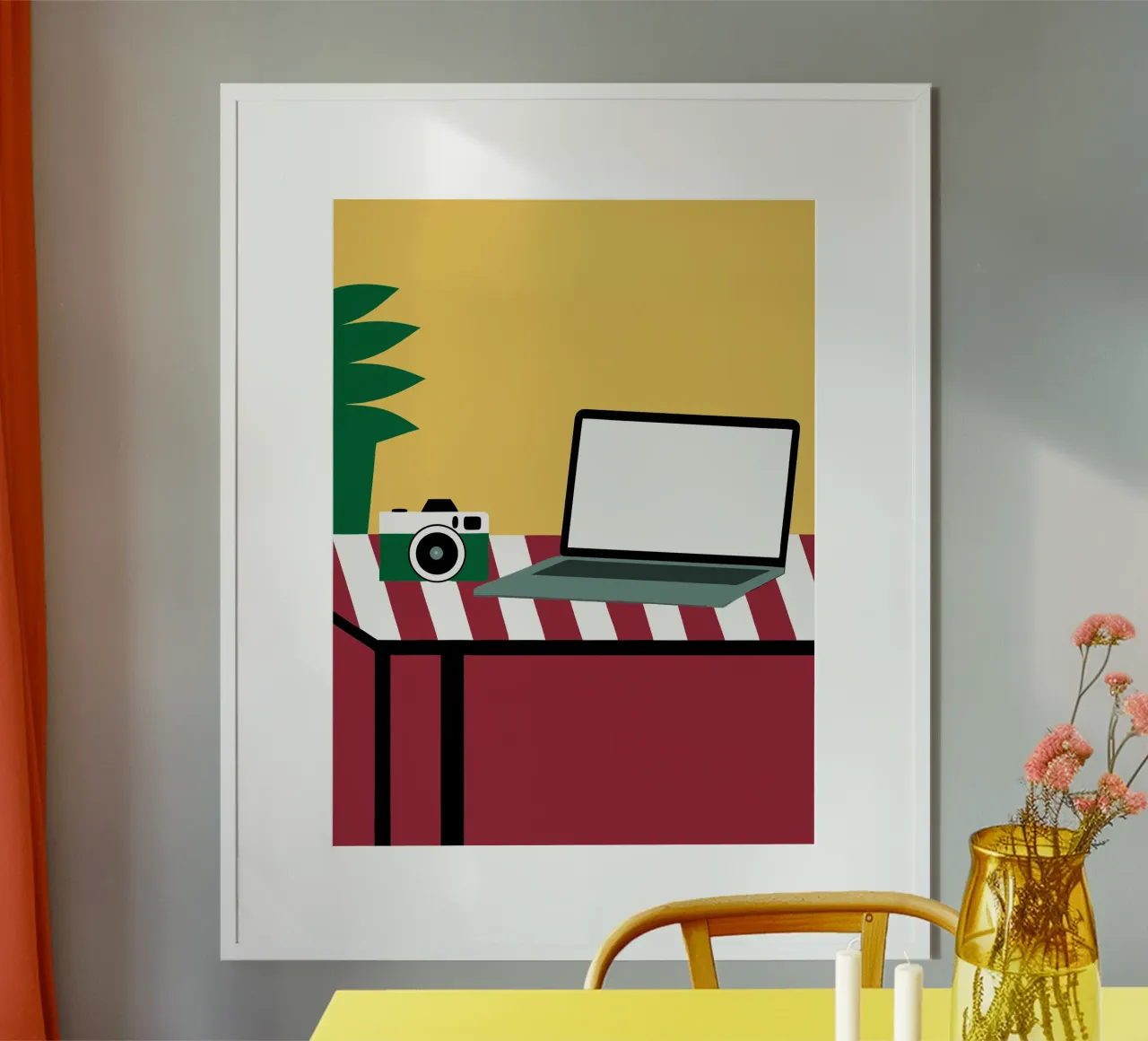 Fotocamera e computer portatile poster da LOOK DIFFERENT