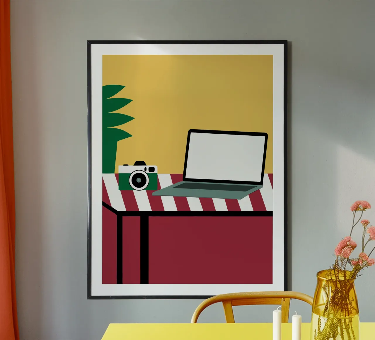 Fotocamera e computer portatile poster da LOOK DIFFERENT