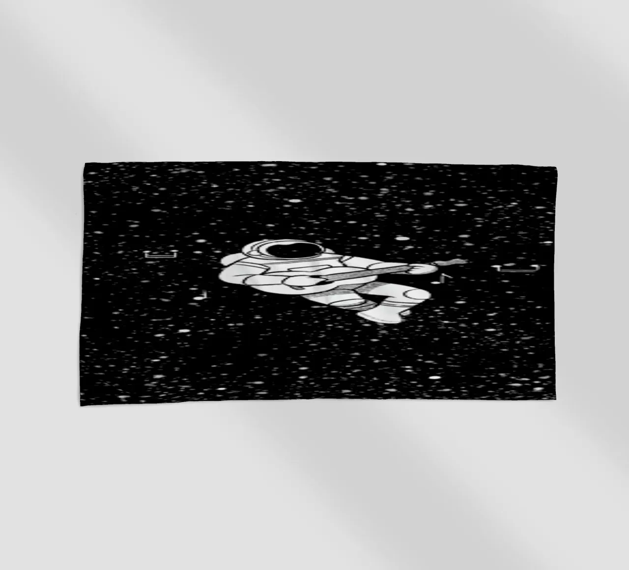 Gravity Music Guitar Astronaut beach towel by Tobe Fonseca