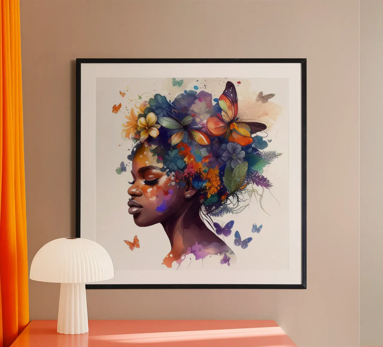 Farfalla acquerellata Donna africana carta hahnemühle da Chromatic Fusion Studio
