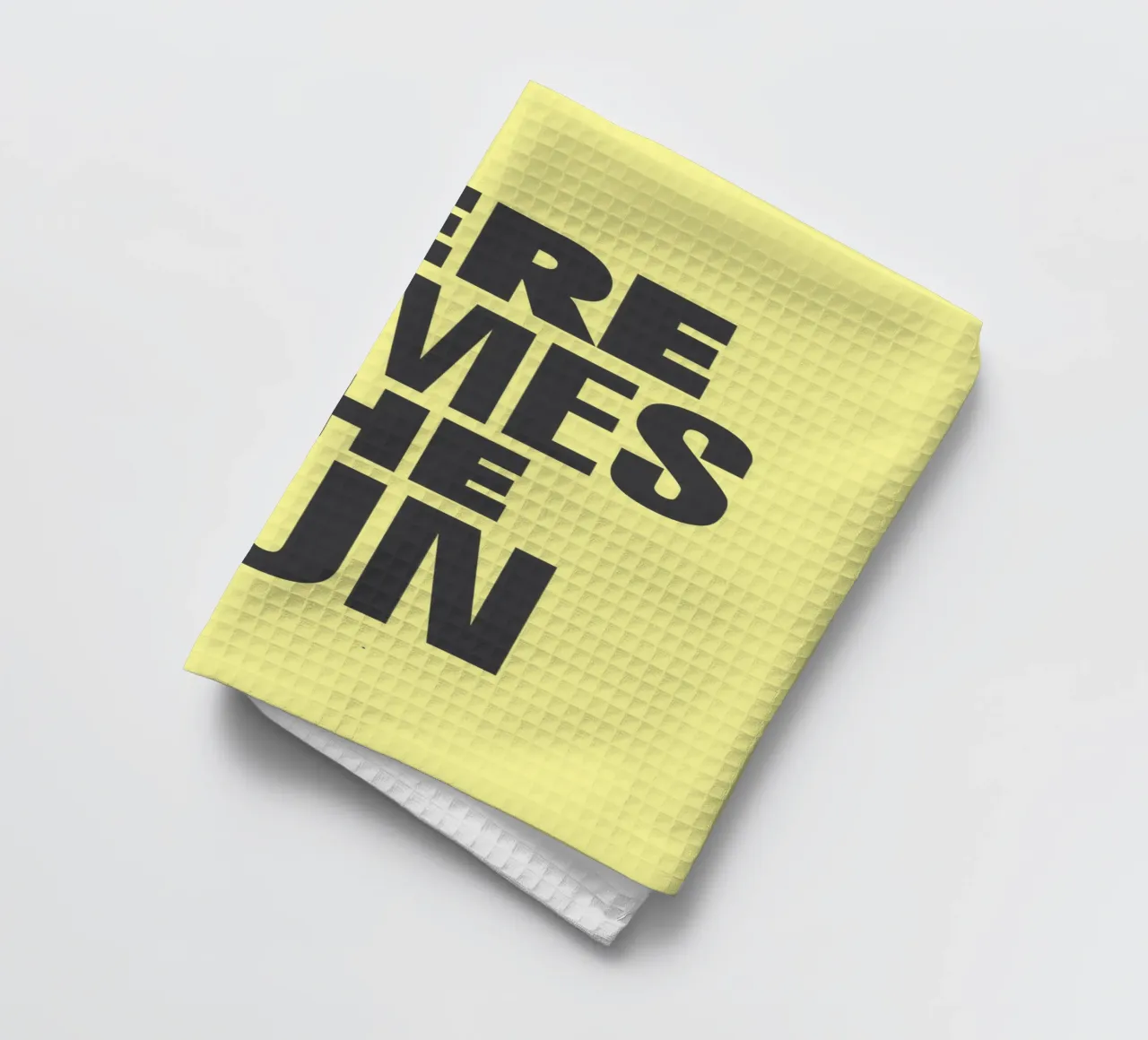 Here Comes the Sun Typographie grasse imprimée noir et jaune torchon de THE MOTIVATED TYPE