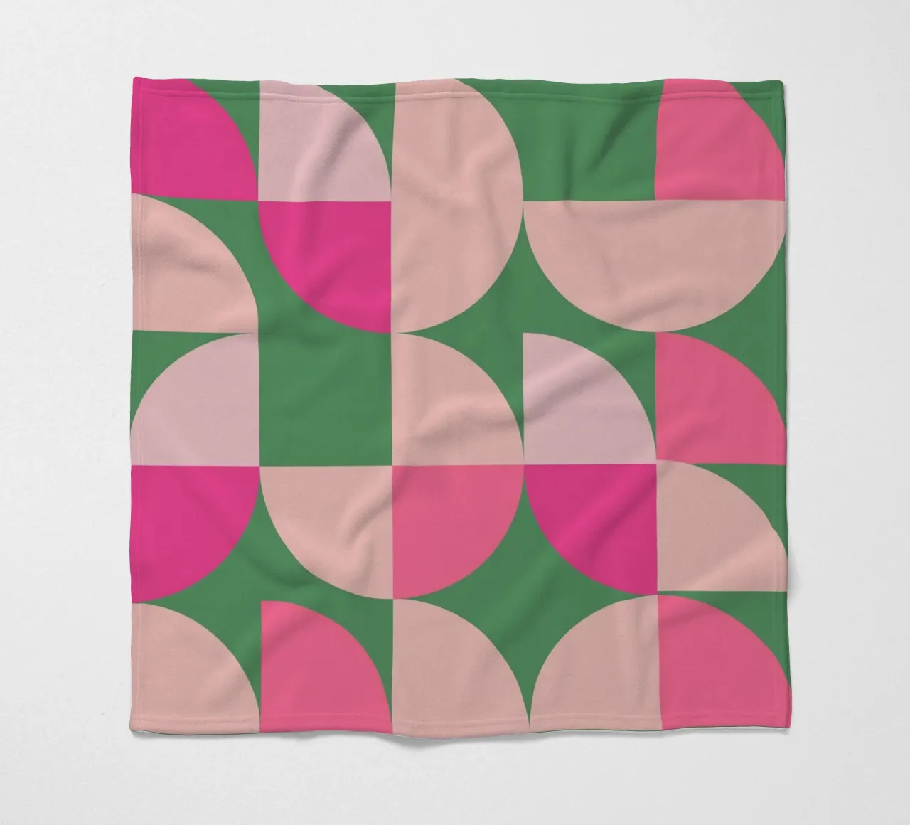 Modern Geometric Abstract Pattern in Pink and Green fleece blanket by pdigitalprints