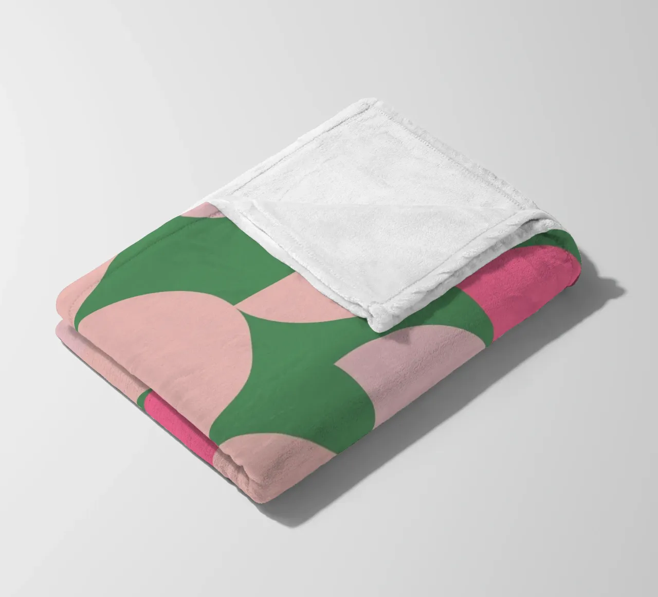 Modern Geometric Abstract Pattern in Pink and Green fleece blanket by pdigitalprints