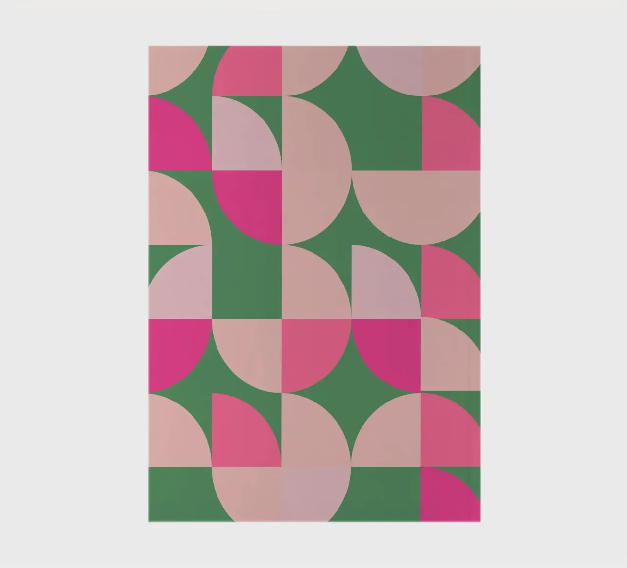 Modern Geometric Abstract Pattern in Pink and Green notebook by pdigitalprints