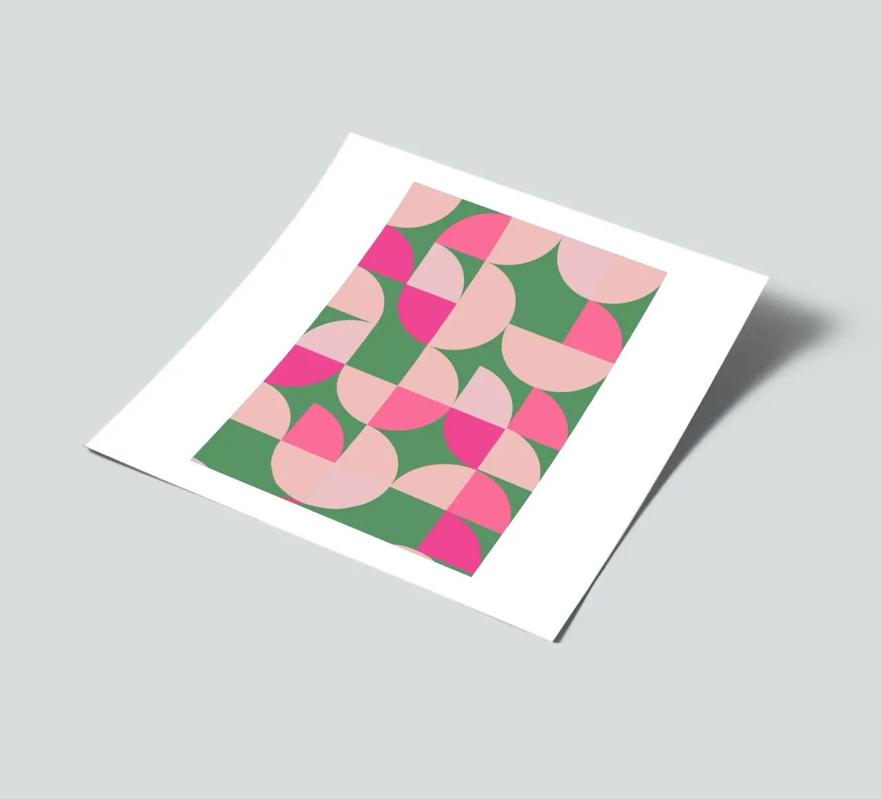 Modern Geometric Abstract Pattern in Pink and Green sticker sheet by pdigitalprints