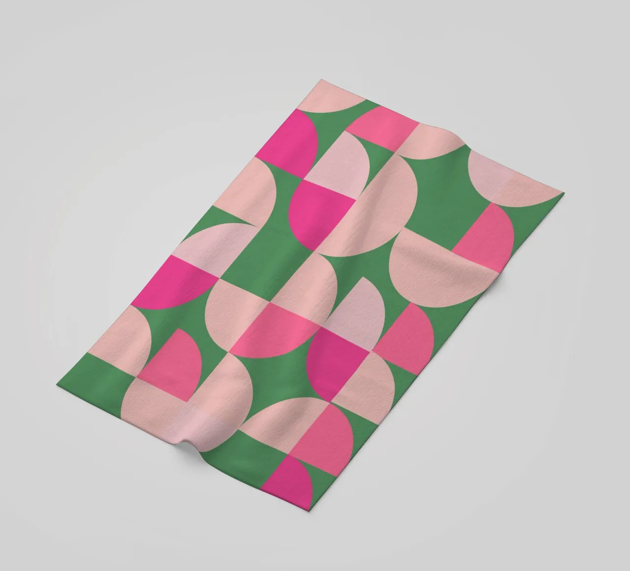 Modern Geometric Abstract Pattern in Pink and Green beach towel by pdigitalprints