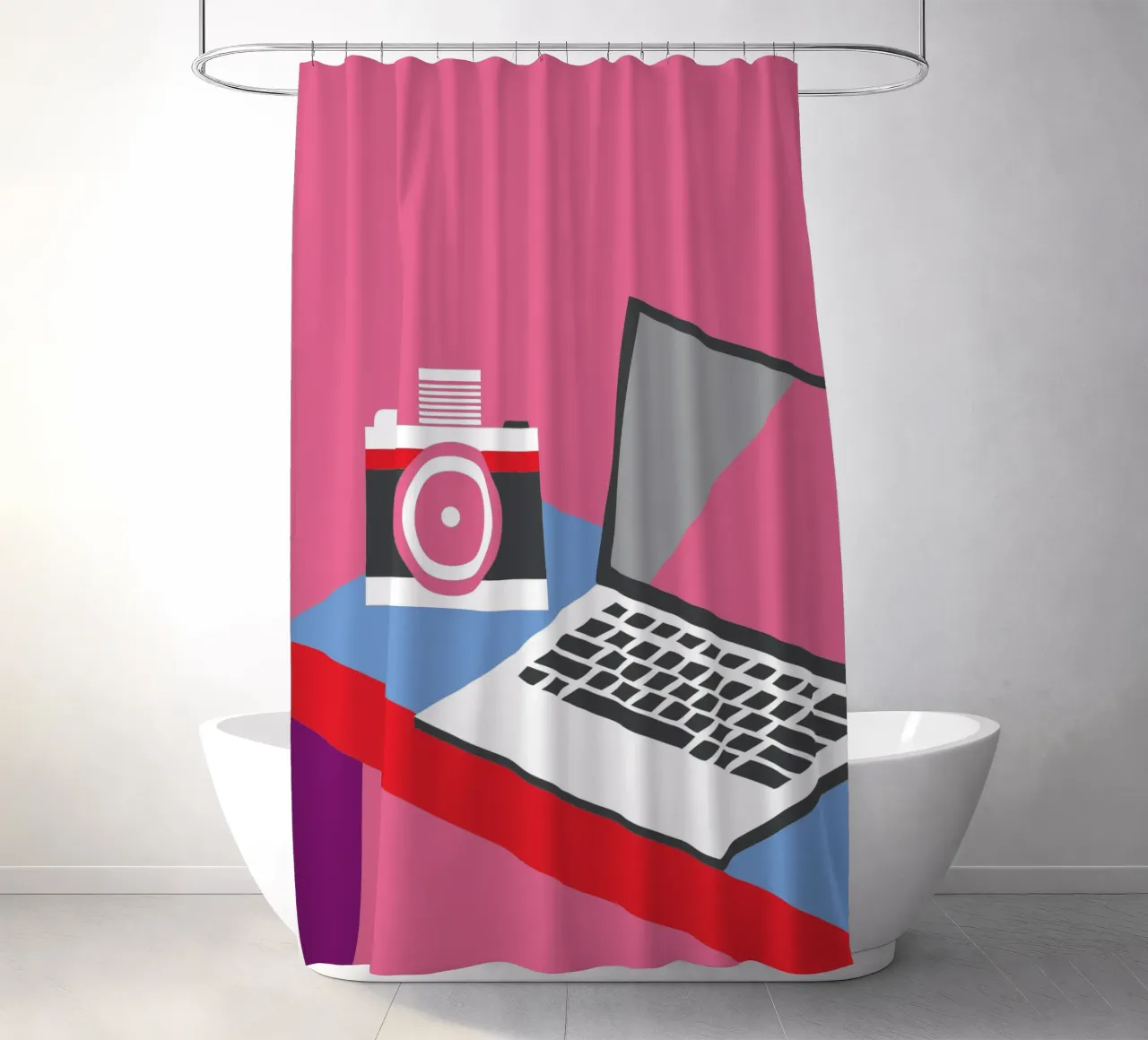 Fotocamera e computer portatile tenda da doccia da LOOK DIFFERENT