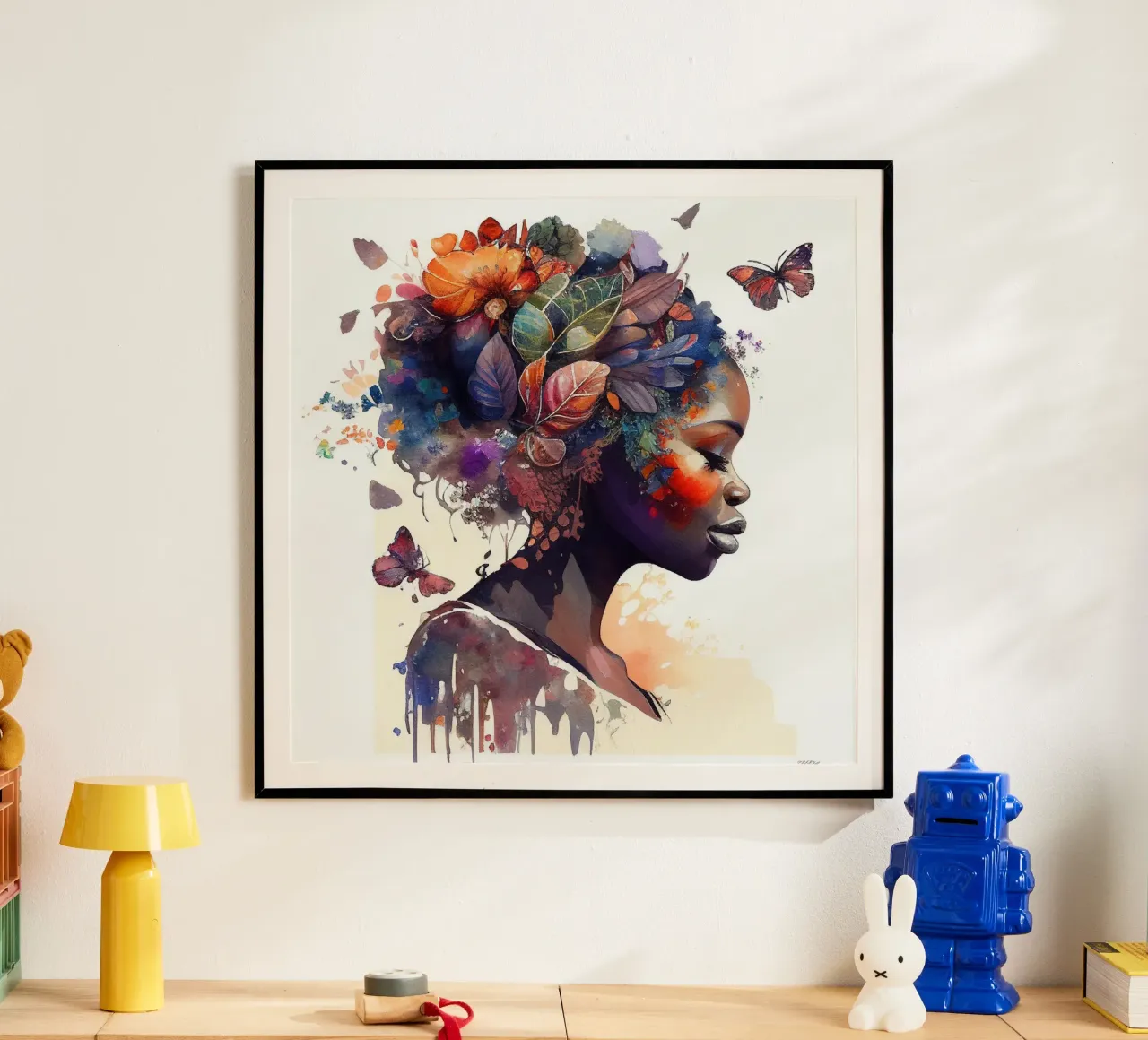 Farfalla acquerellata Donna africana carta hahnemühle da Chromatic Fusion Studio