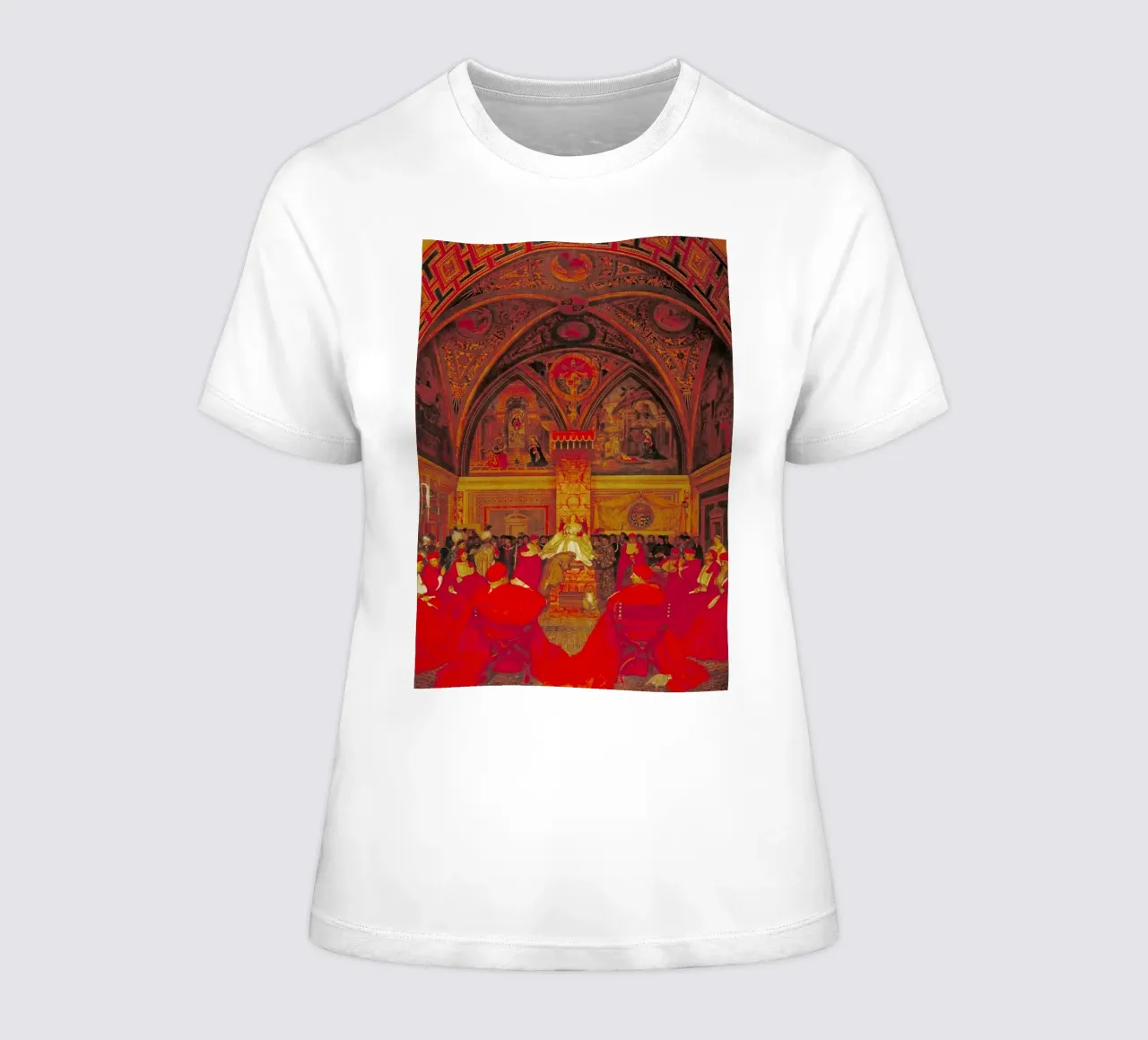 Lucrezia Borgia regna in Vaticano in assenza del papa t-shirt da donna da Venus Art