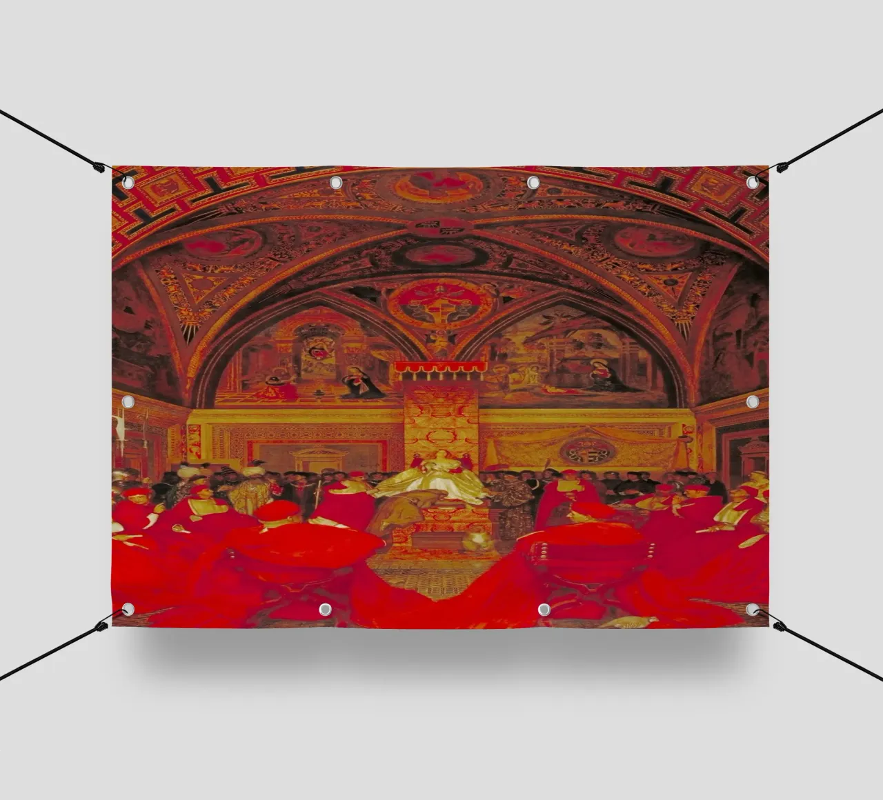 Lucrezia Borgia regna in Vaticano in assenza del papa telo in pvc da Venus Art