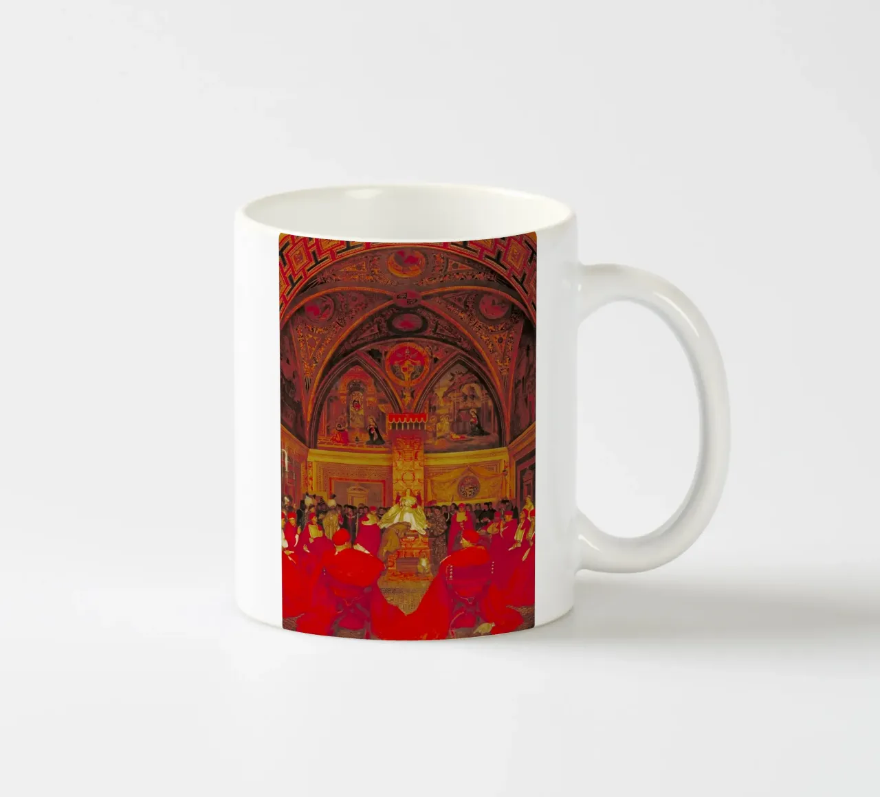 Lucrezia Borgia regna in Vaticano in assenza del papa tazza in ceramica da Venus Art
