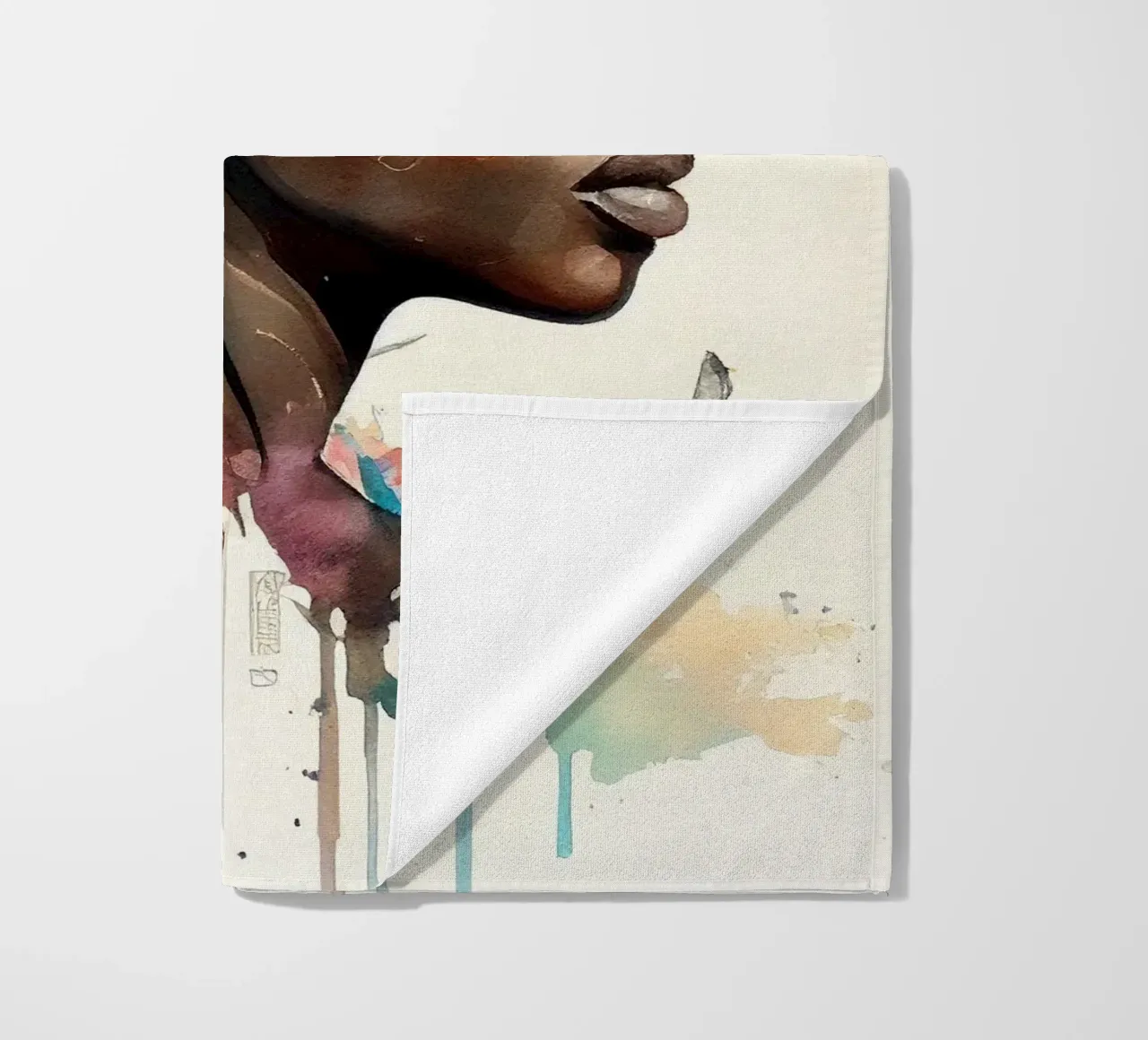 Farfalla acquerellata Donna africana telo mare da Chromatic Fusion Studio