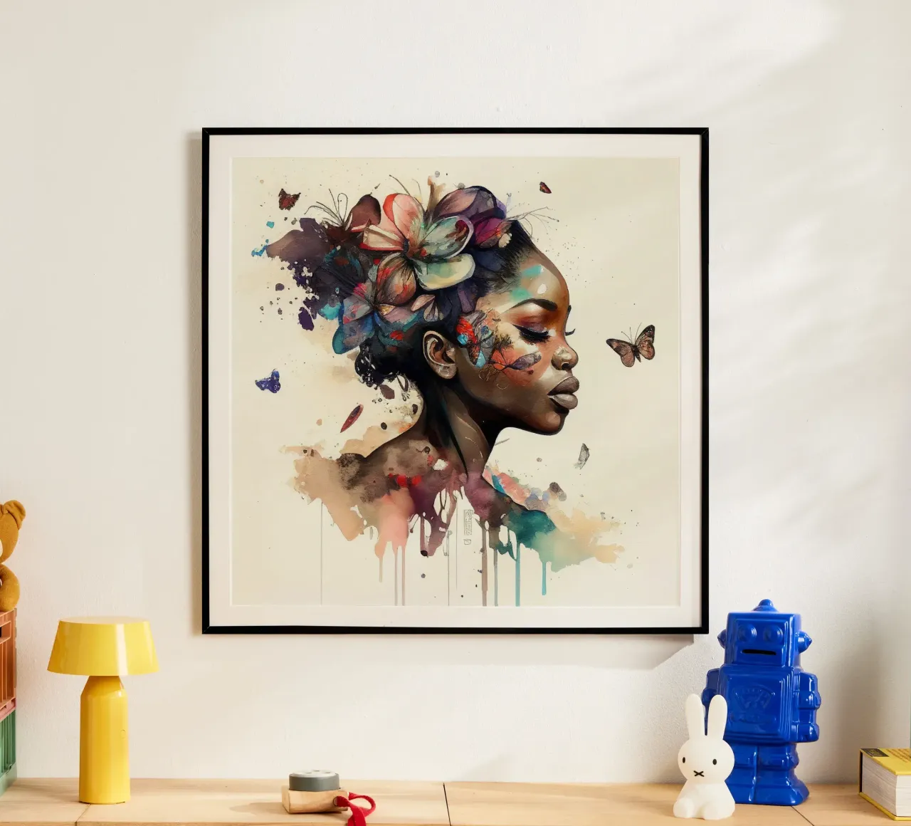 Farfalla acquerellata Donna africana carta hahnemühle da Chromatic Fusion Studio