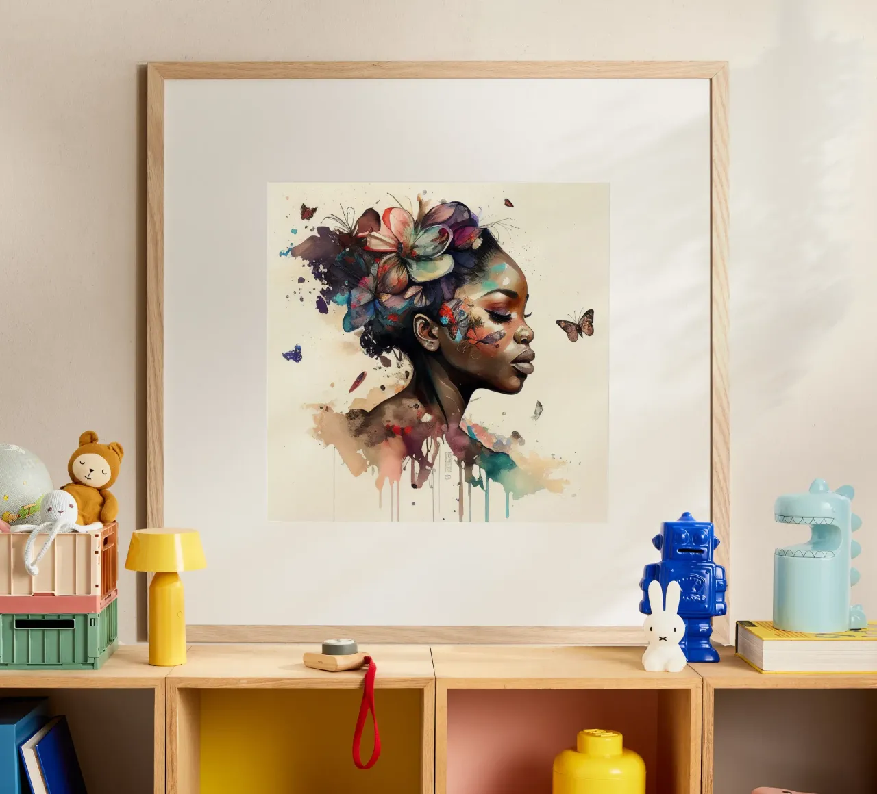 Farfalla acquerellata Donna africana carta hahnemühle da Chromatic Fusion Studio