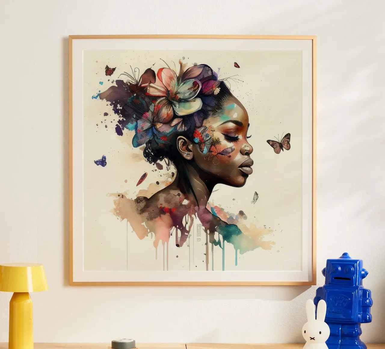 Farfalla acquerellata Donna africana carta hahnemühle da Chromatic Fusion Studio