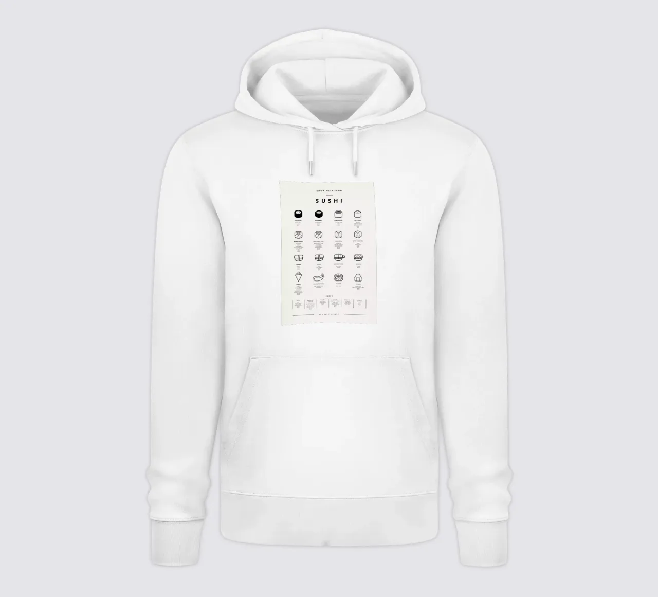 Sushi Chart 2 felpa con cappuccio da daylight design studio