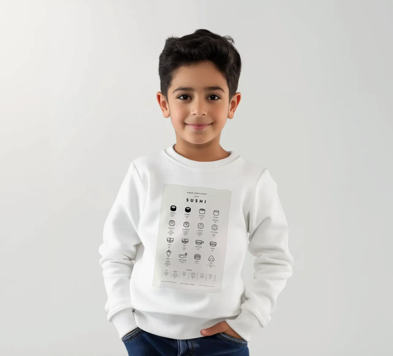Sushi Chart 2 felpa bambino da daylight design studio