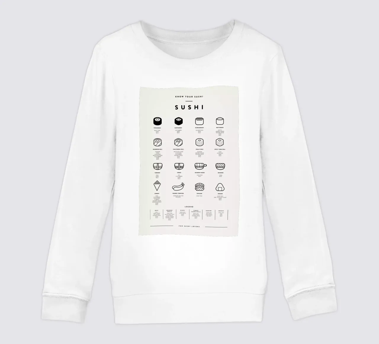 Sushi Chart 2 felpa bambino da daylight design studio