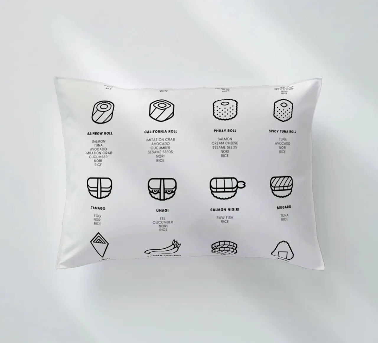 Sushi Chart 2 cuscino da daylight design studio