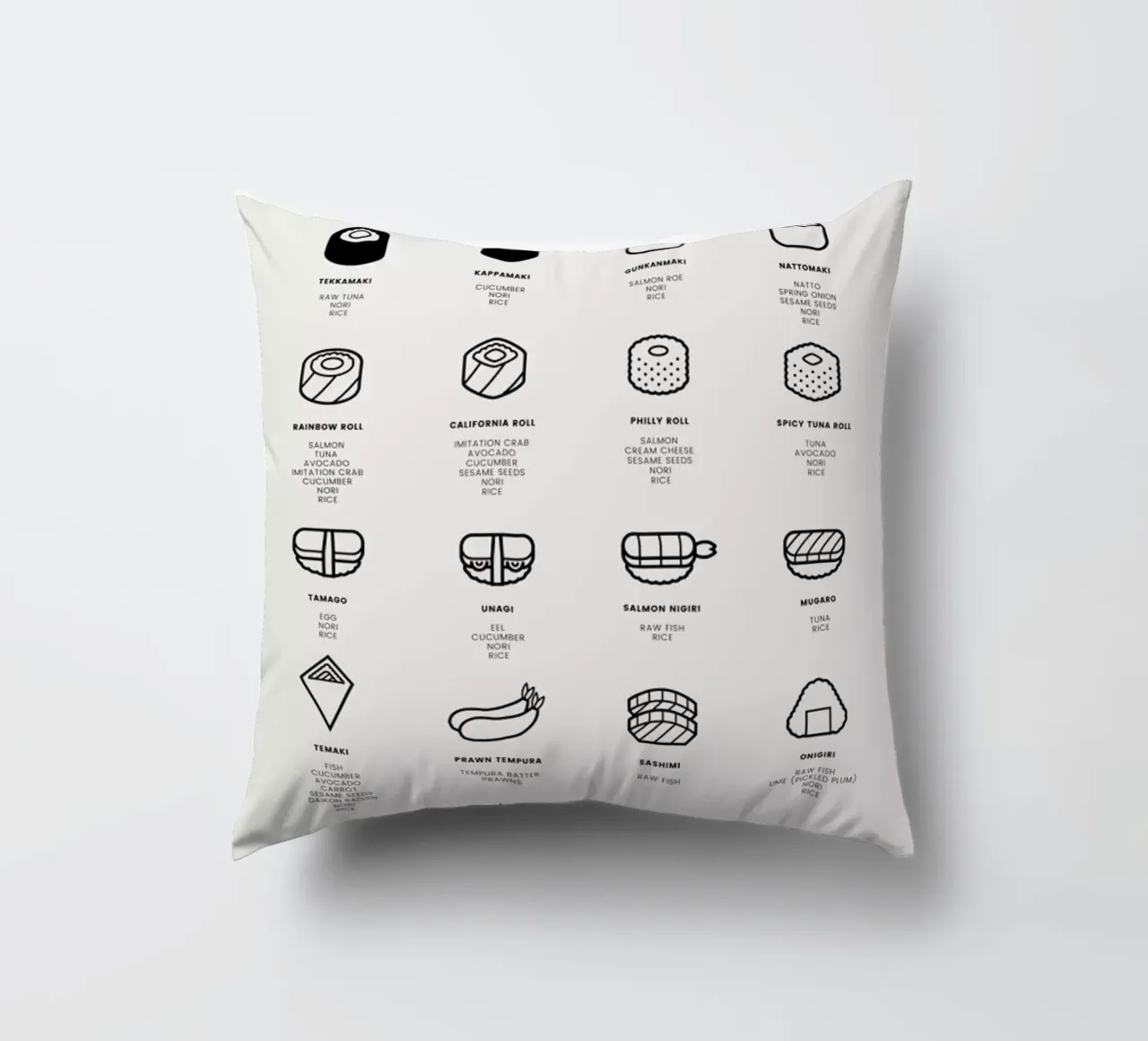 Sushi Chart 2 cuscino da daylight design studio