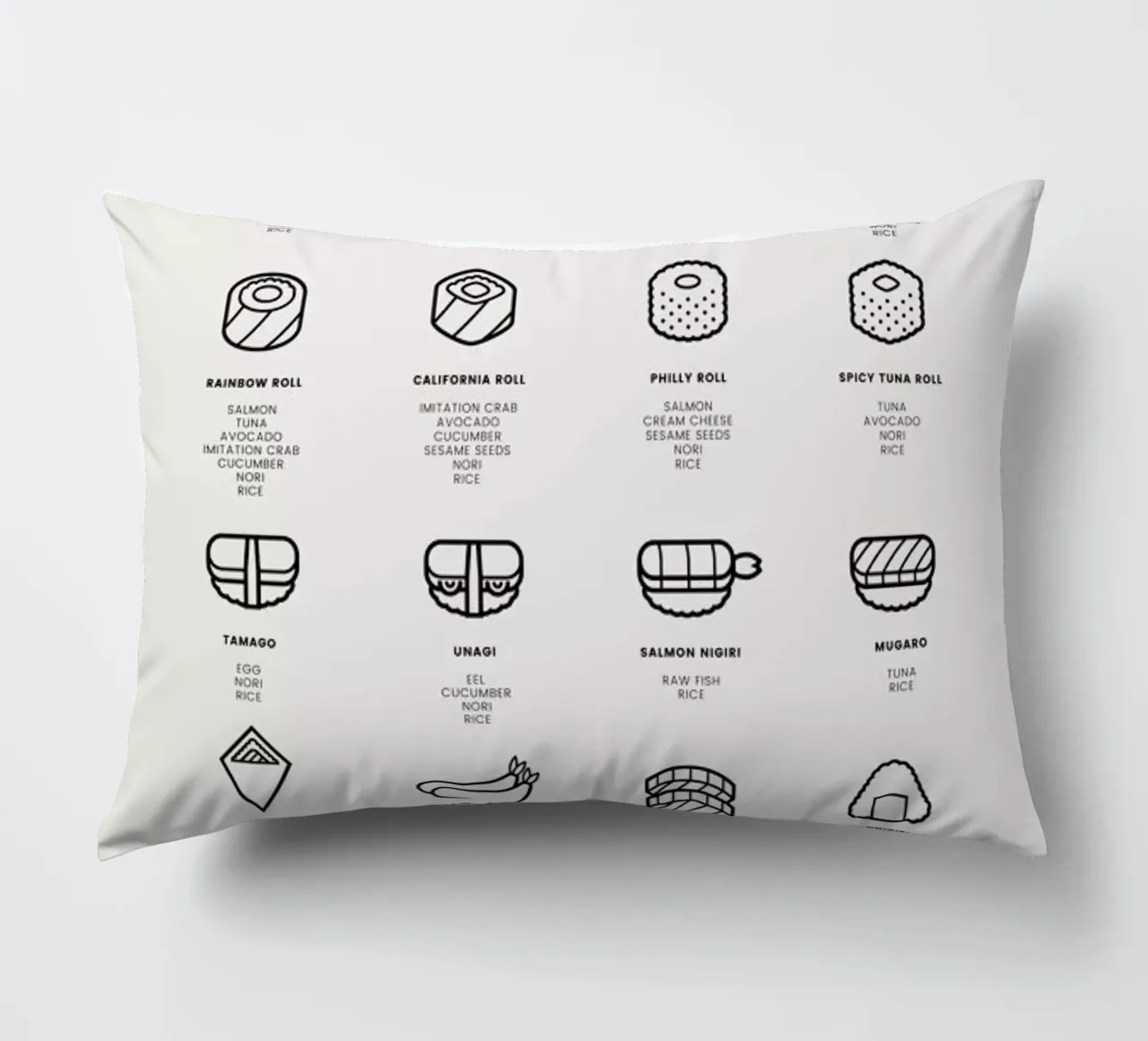 Sushi Chart 2 cuscino da daylight design studio