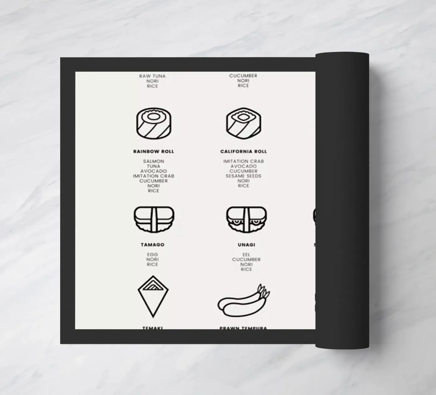 Sushi Chart 2 doormat by daylight design studio