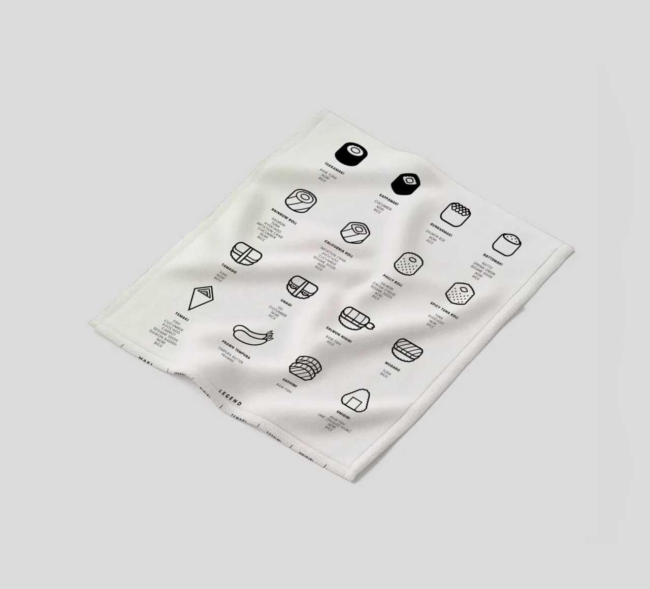 Sushi Chart 2 coperta in pile da daylight design studio