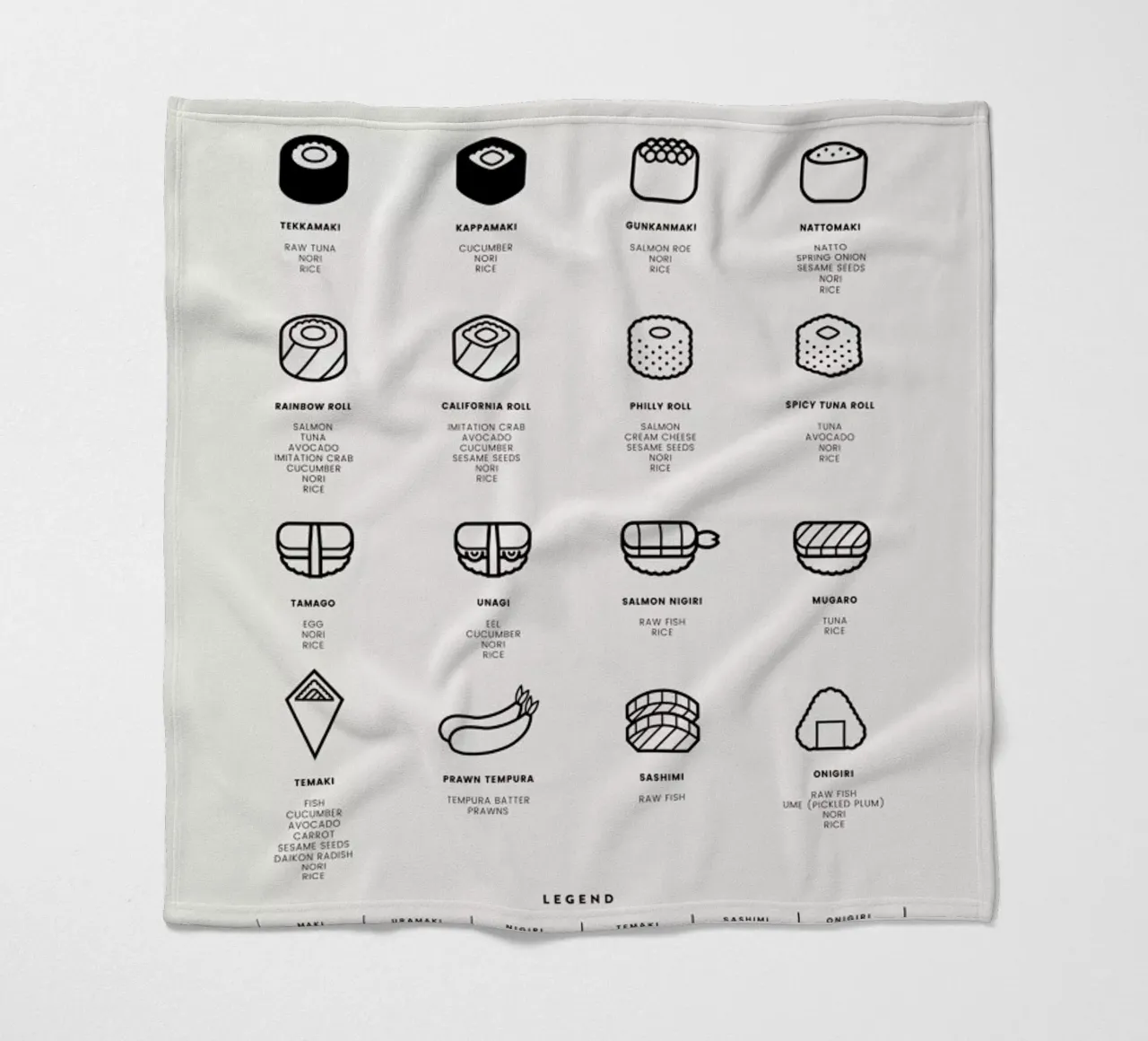 Sushi Chart 2 coperta in pile da daylight design studio