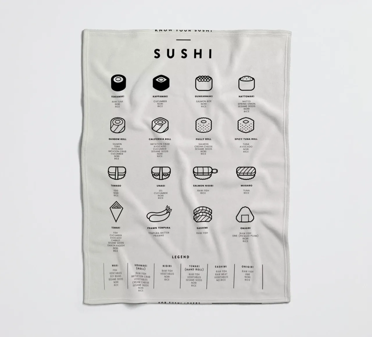 Sushi Chart 2 coperta in pile da daylight design studio