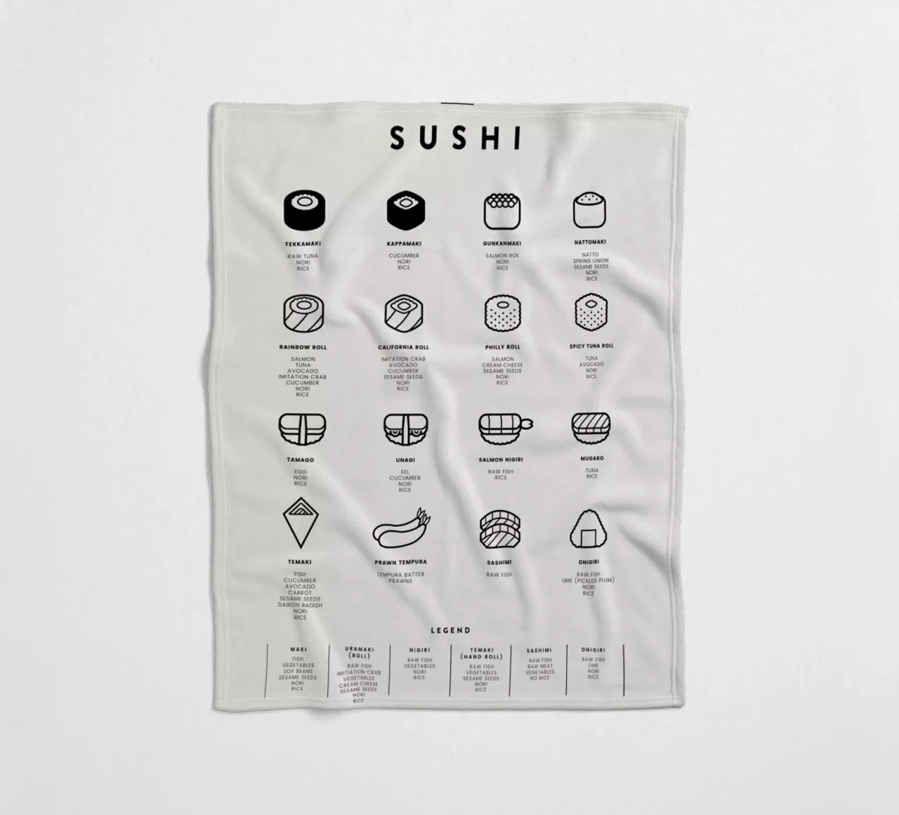 Sushi Chart 2 coperta in pile da daylight design studio