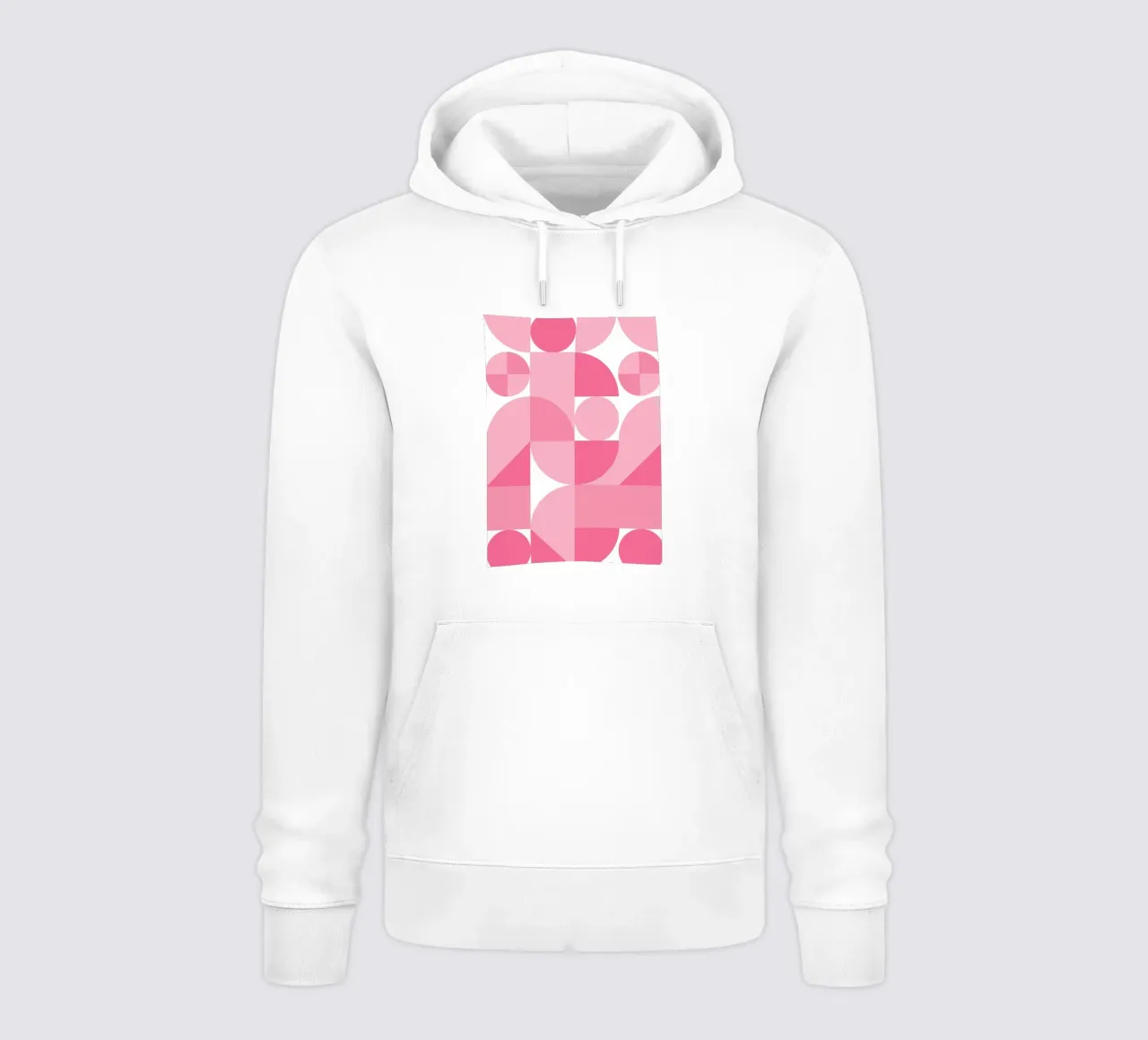 Composizione geometrica astratta rosa con cerchi e forme felpa con cappuccio da pdigitalprints