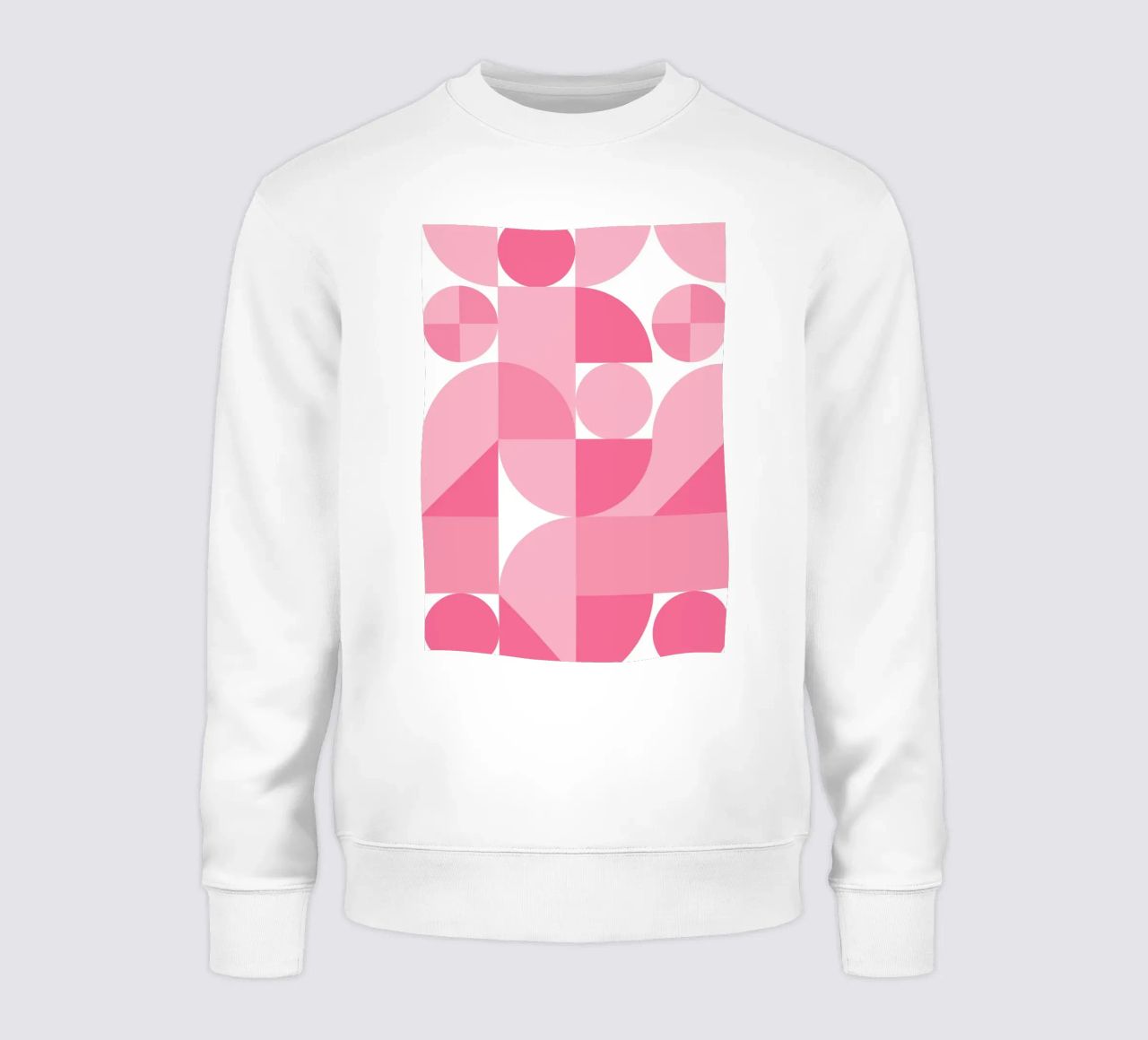 Composición geométrica abstracta rosa con círculos y formas sudadera de pdigitalprints