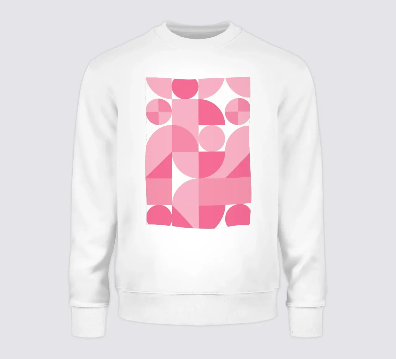 Rosa abstrakte geometrische Komposition mit Kreisen und Formen Sweatshirt von pdigitalprints