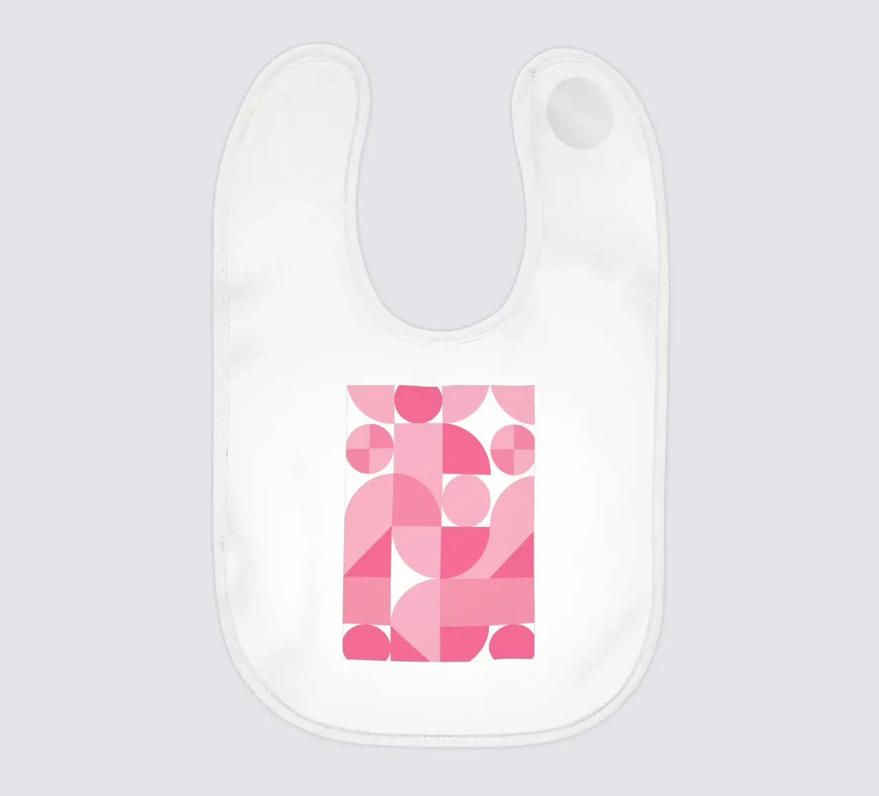 Pink Abstract Geometric Composition with Circles and Shapes baby bib by pdigitalprints