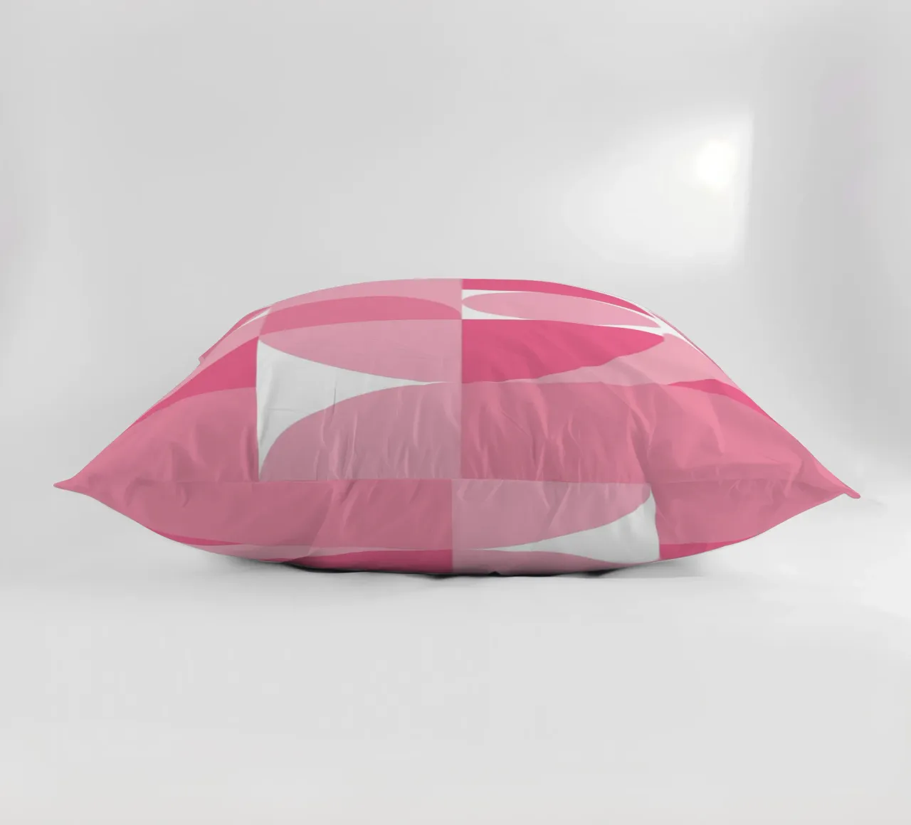 Pink Abstract Geometric Composition with Circles and Shapes decorative cushion by pdigitalprints