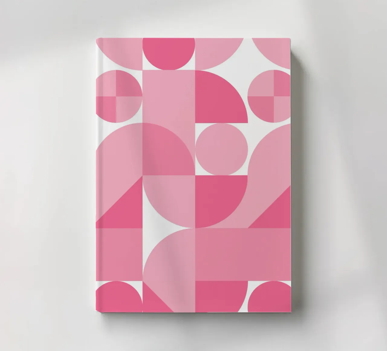 Pink Abstract Geometric Composition with Circles and Shapes notebook by pdigitalprints