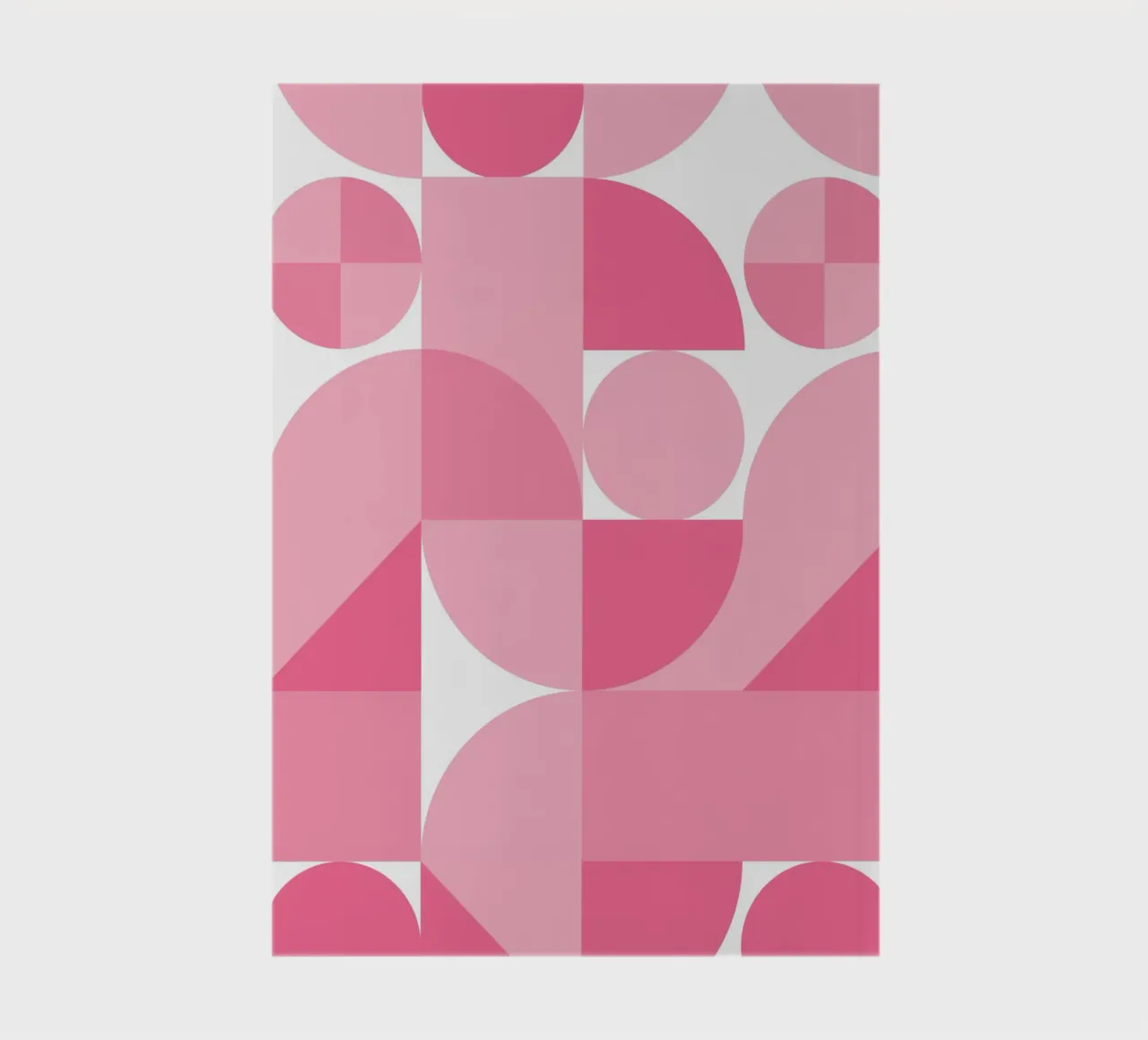 Pink Abstract Geometric Composition with Circles and Shapes notebook by pdigitalprints