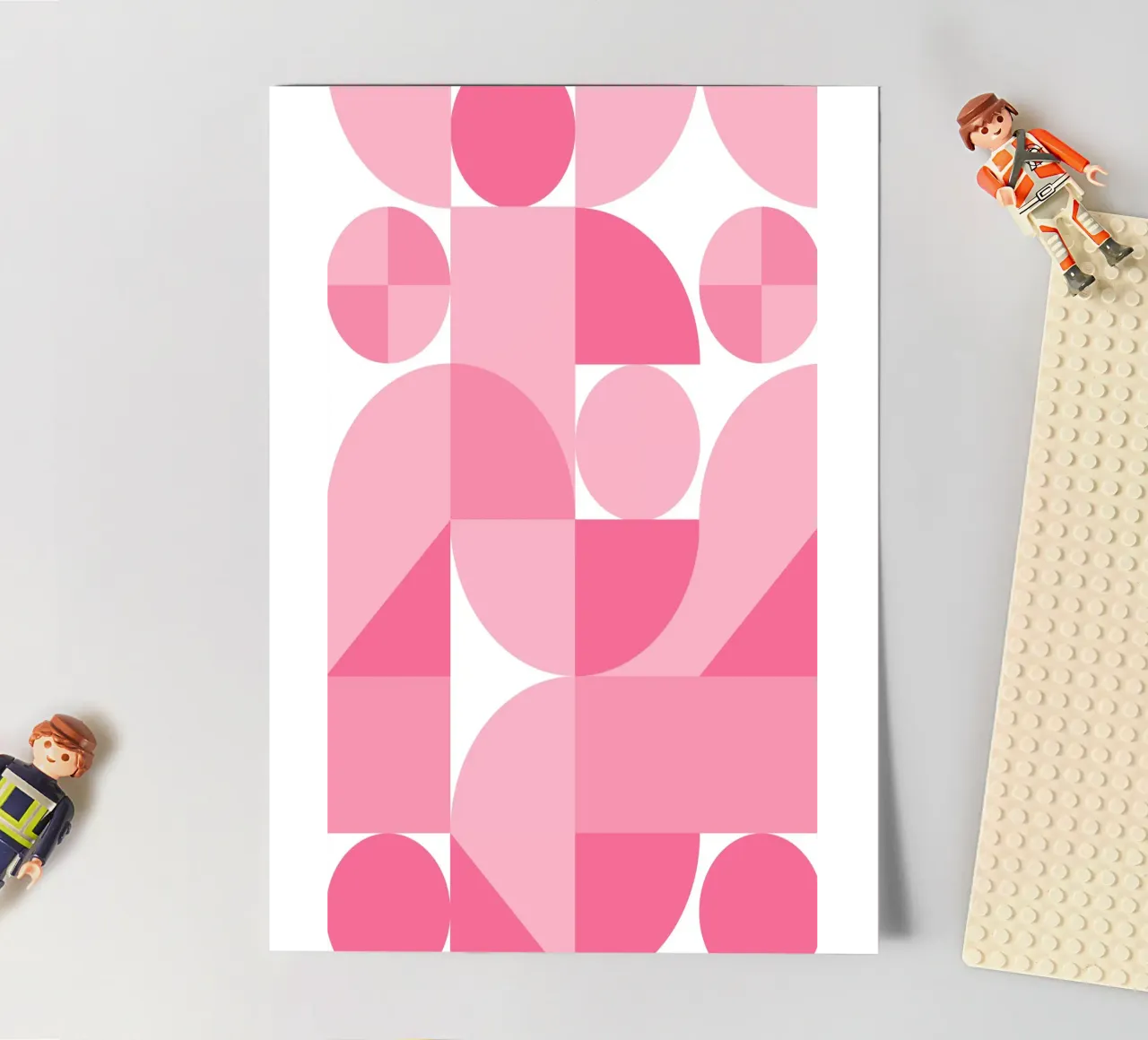 Pink Abstract Geometric Composition with Circles and Shapes sticker sheet by pdigitalprints