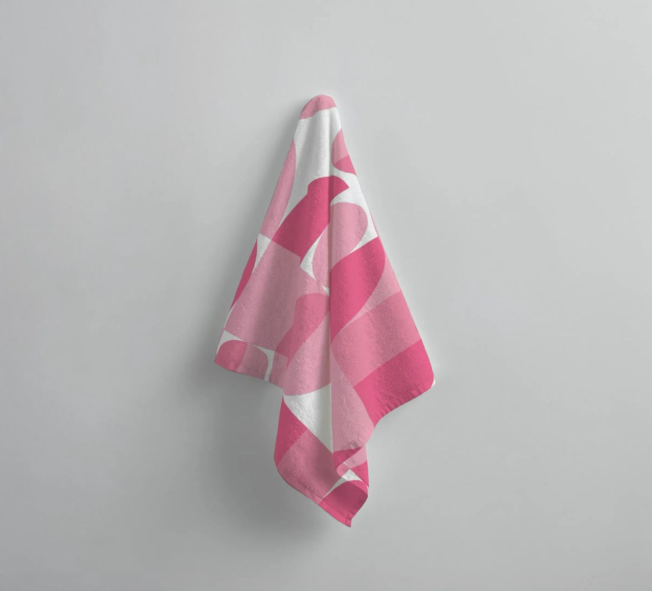Pink Abstract Geometric Composition with Circles and Shapes towel by pdigitalprints