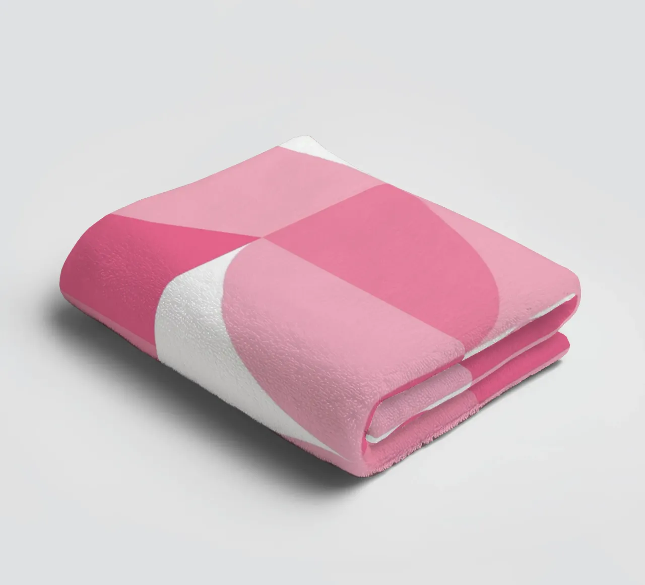 Pink Abstract Geometric Composition with Circles and Shapes towel by pdigitalprints